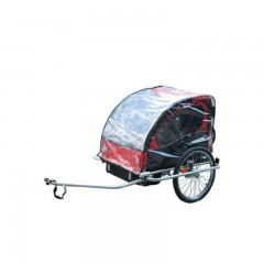Copertină impermeabilă pe remorca de bicicletă, pentru 2 copii č.1