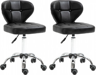 2 scaune mobile cu spătar 45x47x72-87 cm | gri închis č.1