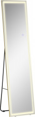 Oglindă de perete cu iluminare LED 40 x 37 x 156,5 cm | argintiu + auriu č.1