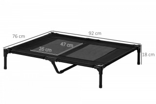 Șezlong pentru câini 92x76x18 cm | negru č.3