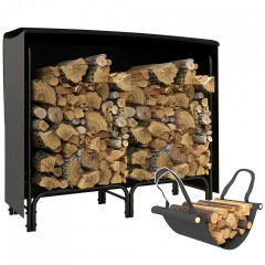 Suport pentru lemne de foc, cu capac 120 x 36 x 99 cm | negru č.1