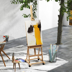 Șevalet pliabil pentru pictură 50,5x53x178-238 cm | culoare naturală č.1
