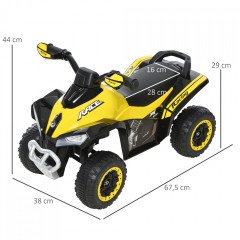ATV electric pentru copii 67,5 x 38 x 44 cm | galben č.2