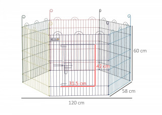 Țarc pentru exterior 120x60 cm | colorată č.2