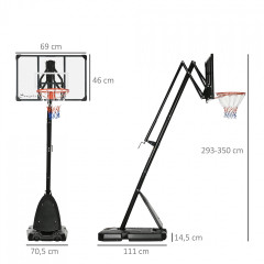 Suport de baschet reglabil în înălțime | 293-350 cm č.2