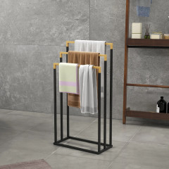 Suport pentru prosoape cu 3 brațe 45 x 22,5 x 86 cm | negru č.1