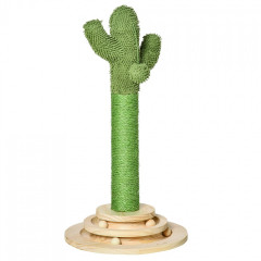 Ansamblu de joacă pentru pisici, cactus 60 cm | verde + culoare naturală č.2