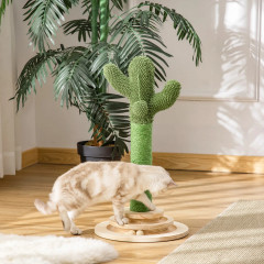 Ansamblu de joacă pentru pisici, cactus 60 cm | verde + culoare naturală č.1