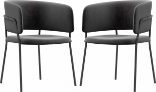Set 2 scaune de bucătărie cu spătar 57x53x73 cm | gri č.1