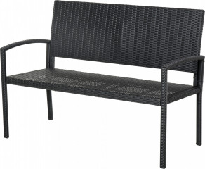 Bancă de grădină Polyrattan 122 x 60 x 85 cm | negru č.1