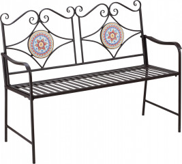Bancă cu pietre de mozaic 121 x 52 x 93 cm | maro č.1