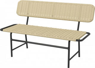 Bancă Polyrattan 132 x 66 x 80 cm | kaki č.1