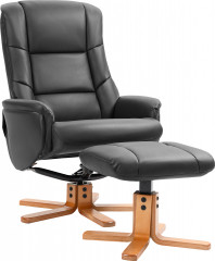 Fotoliu relaxant cu taburet 71 x 84 x 102 cm | negru č.1