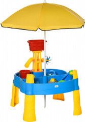 Masă de joacă pentru copii, cu umbrelă | 72,5 x 78 x 81,5 cm