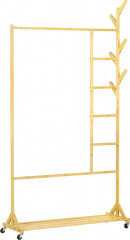 Cuier din bambus cu raft 100 x 37 x 191 cm | culoare naturală č.1