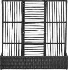Strat înălțat din poliratan cu grilaj 103 x 103 x 29 cm | negru č.1