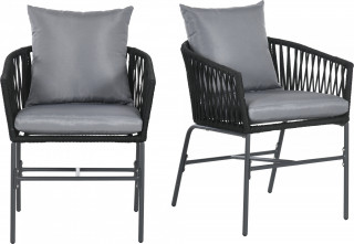 Scaun de grădină cu perne 2 bucăți 57 x 60 x 71 cm | negru č.1