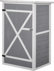 Dulap pentru unelte de grădină 75x56x115 cm | negru + gri + alb č.2