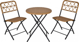 Set mobilier de grădină din poliratan pentru 2 persoane | culoare naturală č.1
