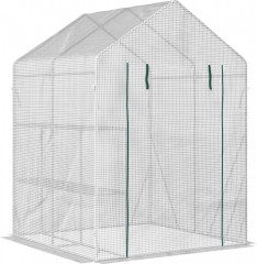 Seră cu 4 rafturi 143x143x195 cm | alb č.1