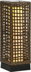 Lampă solară din rattan 15,5x15,5x46cm | maro č.1