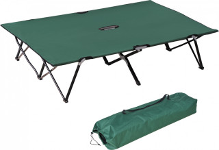Pat de camping pliabil pentru 2 persoane 193 x 125 x 40 cm | negru č.1