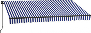 Copertină de perete pentru balcon 3,5x3m | albastru + alb č.1