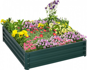 Strat înălțat din oțel 120x120x30 cm | verde č.2