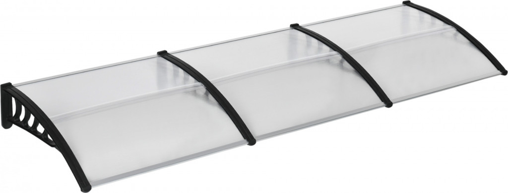 Copertină pentru ușa de intrare 303x96x27 cm | negru