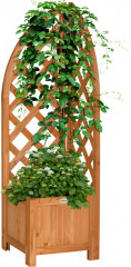 Jardinieră pentru flori cu suport pentru plante cățărătoare 32x32x108 cm | maro č.2