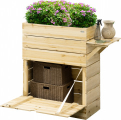 Jardinieră înălțată 105 x 39,5 x 105 cm | culoare naturală č.1