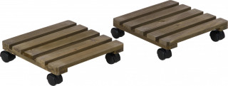 Suport pentru plante cu roți și frâne 30x30 cm | maro închis č.1