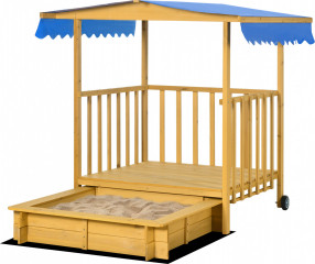 Cutie de nisip cu copertină 133x129x137,5 cm | culoare naturală