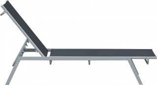 Șezlong de relaxare cu spătar și 5 trepte 170 x 58 x 97 cm | negru č.1