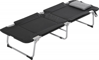 Pat pliabil de camping 183x66x33 cm | negru + argintiu č.2