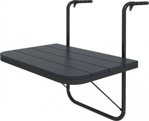 Masă suspendată pliabilă pentru balcon 60 x 40 cm | negru č.1
