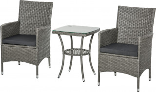 Mobilier de grădină din ratan 3 piese 60x58,5x89,5 cm | gri č.1