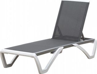 Șezlong de grădină, din aluminiu 170 x 67,5 x 95 cm | gri + alb