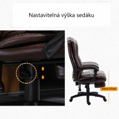 Fotoliu de masaj cu taburet extensibil 68,5 x 68,5 x 119-127 cm | maro č.3