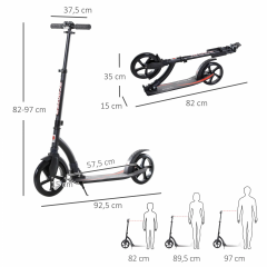 Trotinetă pliabilă pentru copii 92,5x37,5x82-97 cm | negru č.2