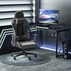 Scaun de gaming rotativ 67,5x74x126-136 cm | negru č.1