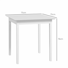 Masă de dining pătrată pentru 2 persoane 75x75x76 cm | alb č.3