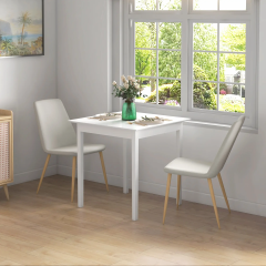 Masă de dining pătrată pentru 2 persoane 75x75x76 cm | alb č.1