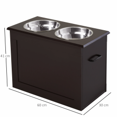 Bol pentru hrană cu spațiu de depozitare 60x30x41 cm | espresso č.2