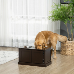 Suport cu 2 boluri din oțel inoxidabil 60 x 30 x 34 cm | cafea