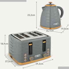 Set cu sandwich maker și fierbător | gri și auriu č.2