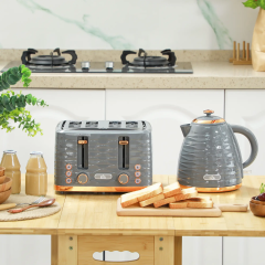 Set cu sandwich maker și fierbător | gri și auriu č.1
