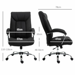 Scaun rotativ ergonomic 65x78x110-118 cm | negru č.3