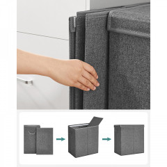 Coș de rufe cu 2 secțiuni 142L l | gri închis č.2