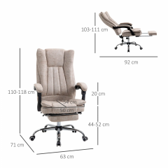Scaun rotativ de birou 63x71x110-118 cm | bej, negru, argintiu č.3